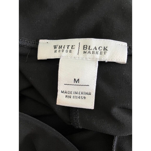 White House Black Market Black Palazzo Pants Capris SIze M Travel Friendly - Picture 5 of 7